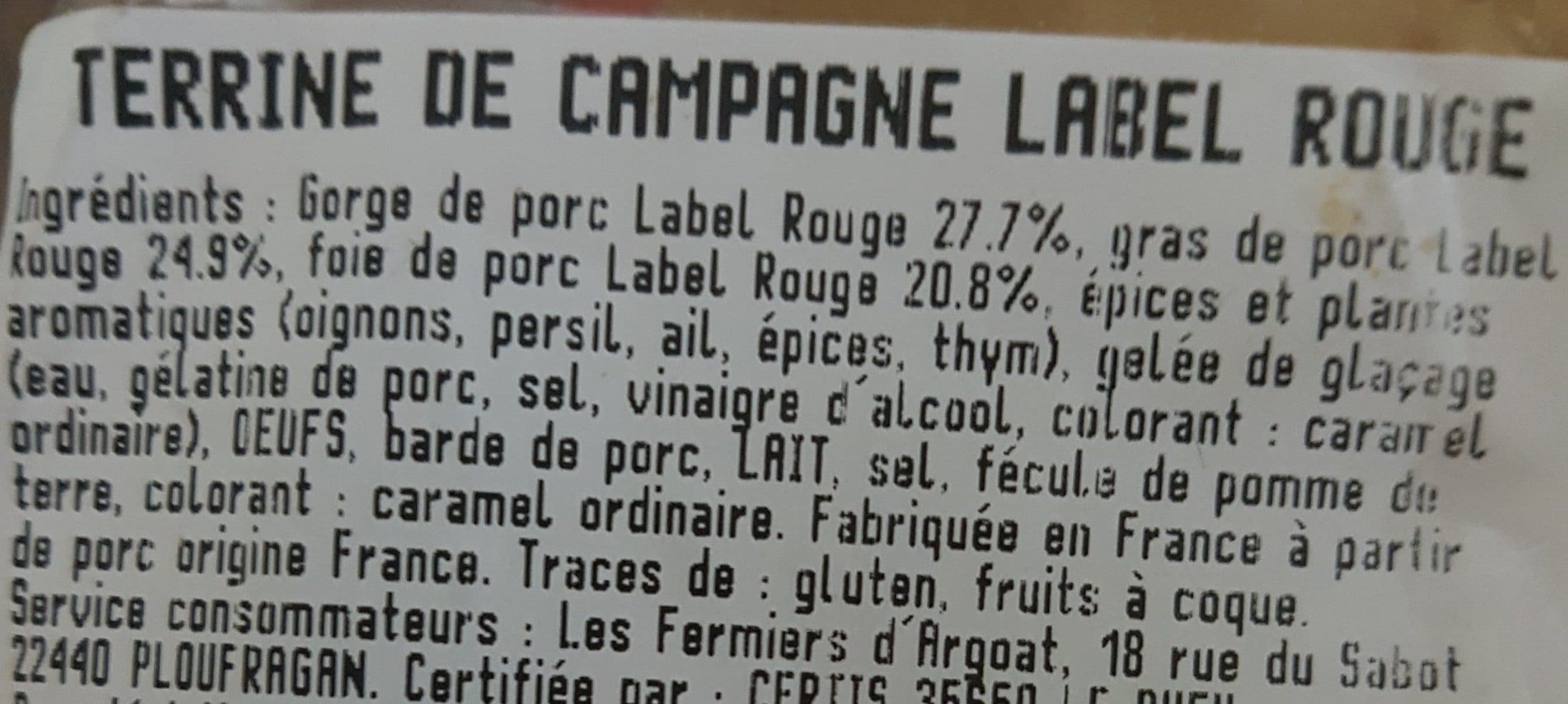 Cora Terrine de Campagne à l'ancienne packshot