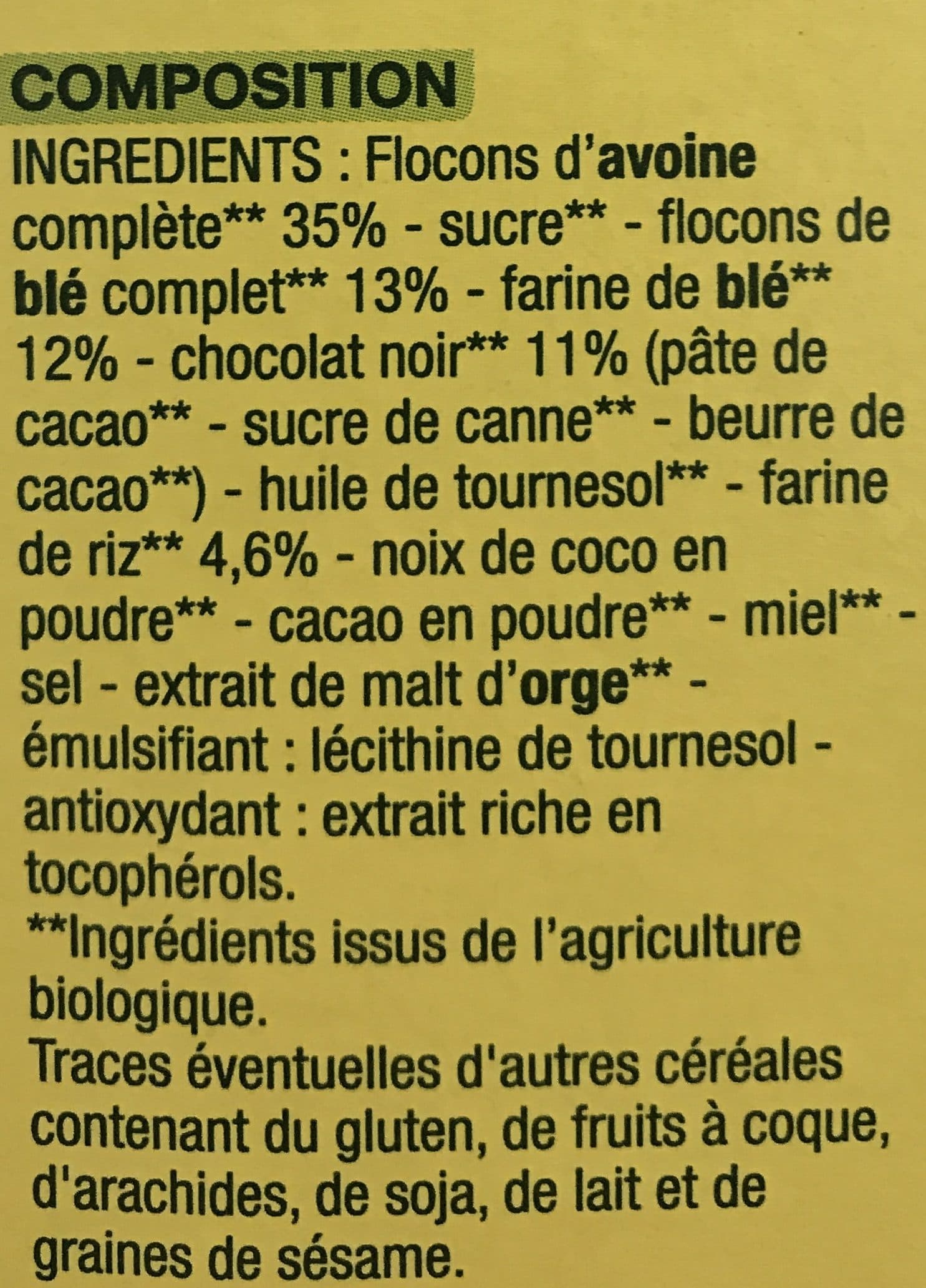 NATURE BIO Muesli croustillant au chocolat bio packshot