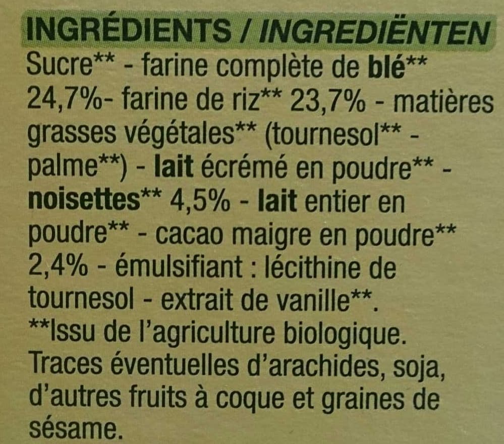 Nature Bio Céréales fourrées cacao noisette packshot