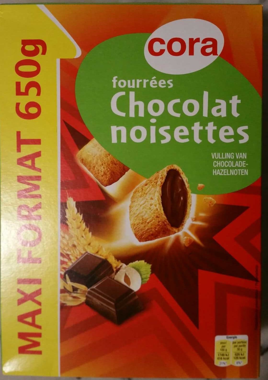 Cora Fourrés Chocolat Noisettes packshot