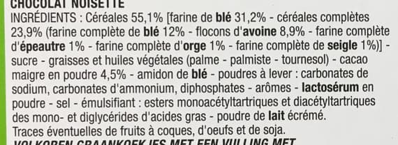 Cora Biscuits petit déj' Fourrés goût choco-noisette packshot