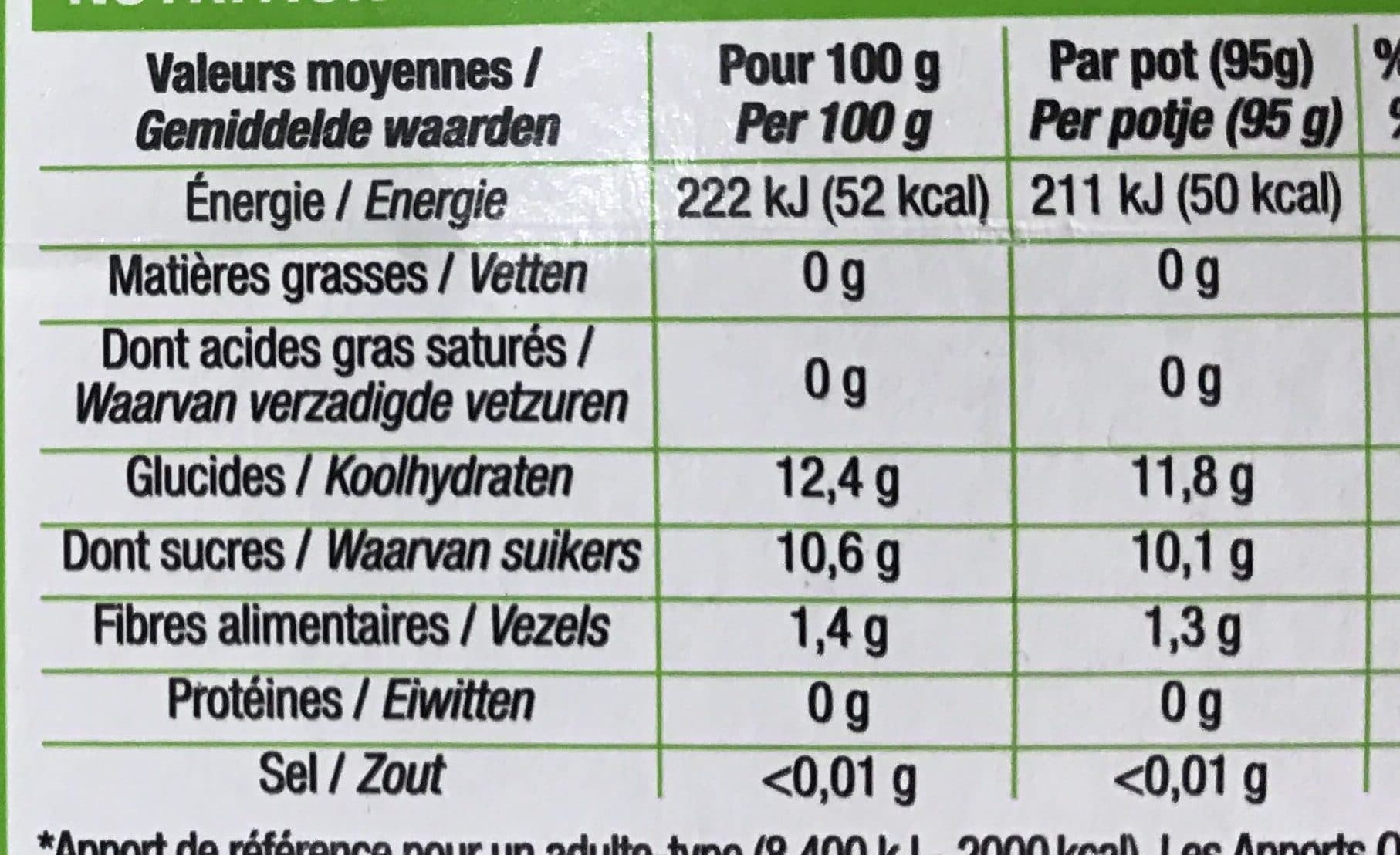 Cora Sans sucres ajoutés Pomme packshot
