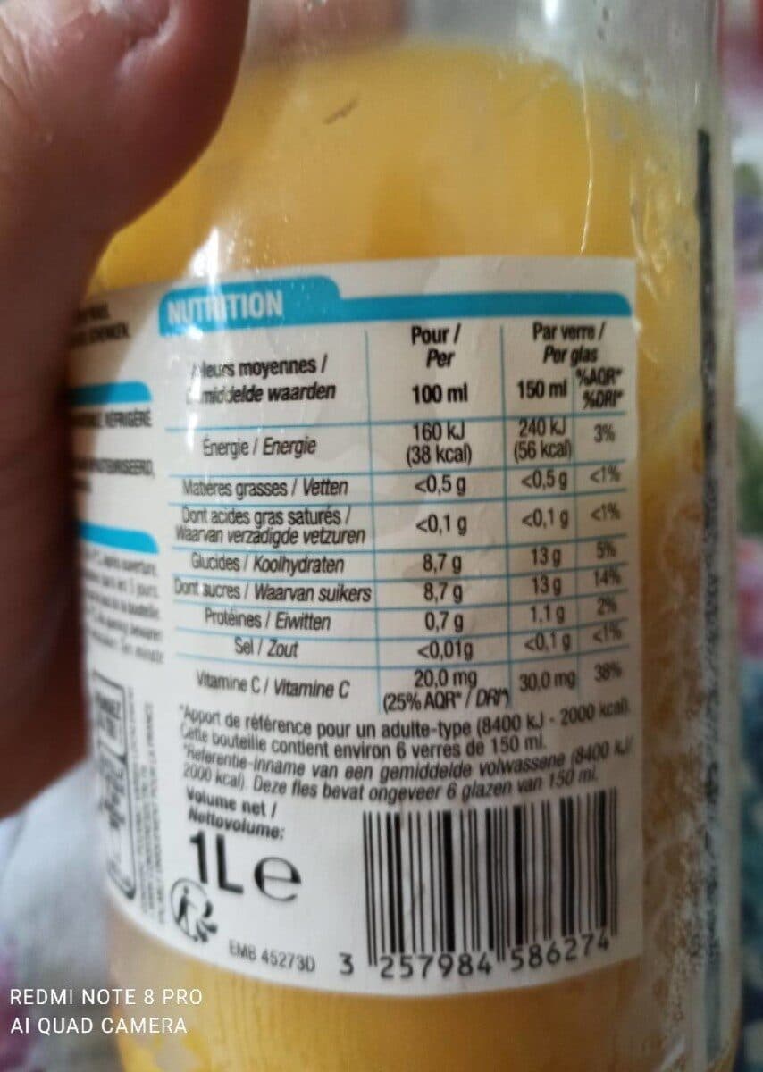 Cora Pur jus Orange sans pulpe packshot