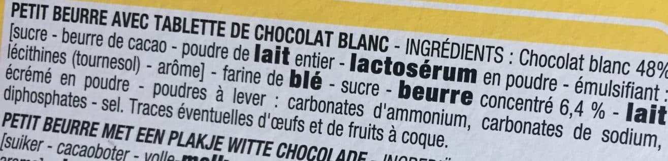 Cora Petit Beurre Tablette Chocolat Blanc packshot