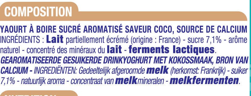 Cora Yaourt à boire coco packshot