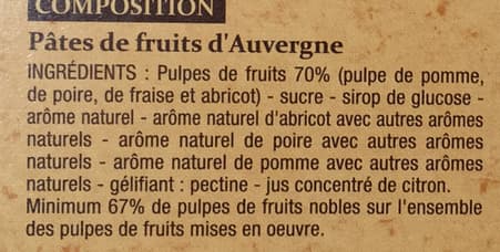 Patrimoine Gourmand Pâtes de fruits d'Auvergne 4 saveurs packshot