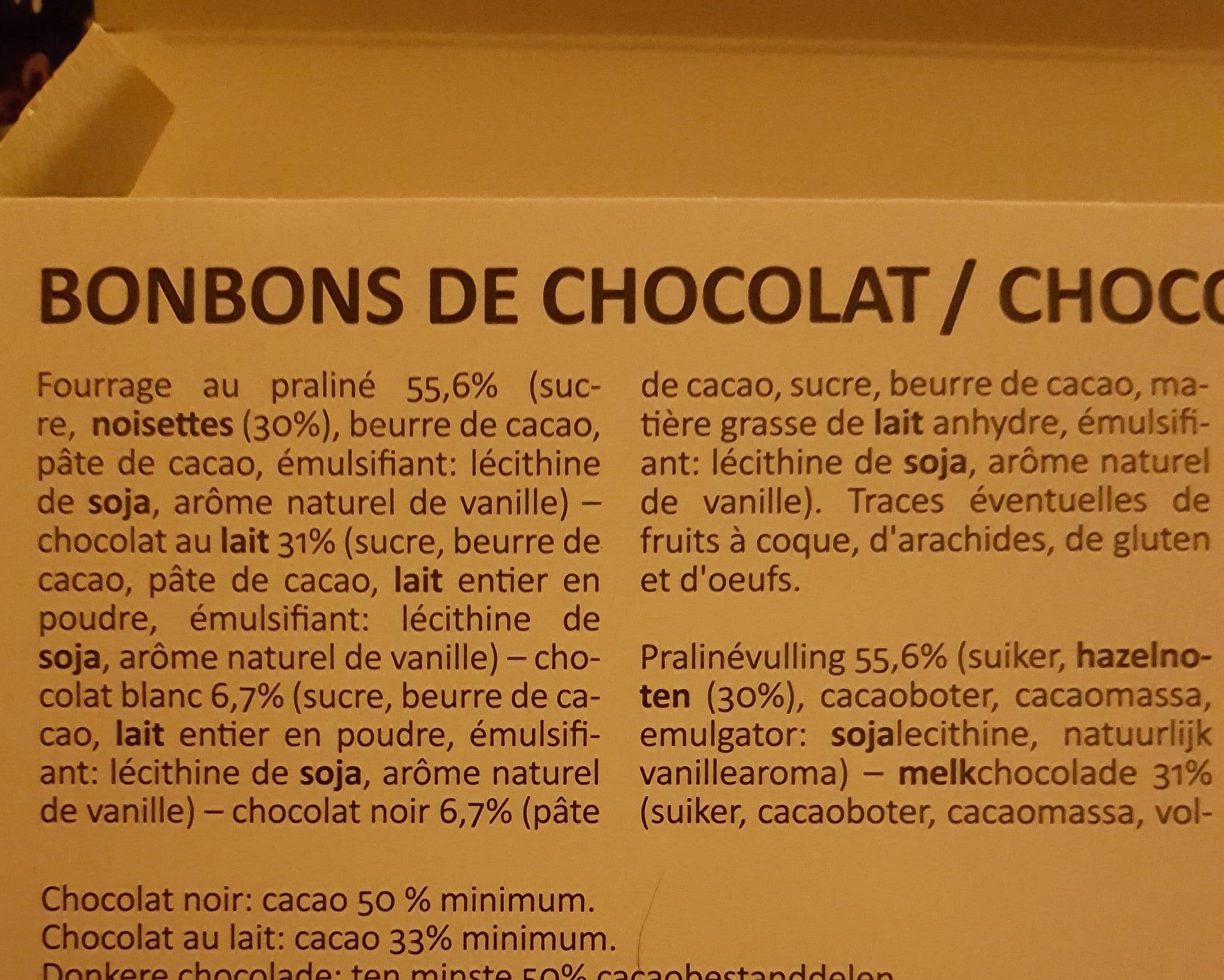 Auteuil Chocolats fourrés praliné packshot
