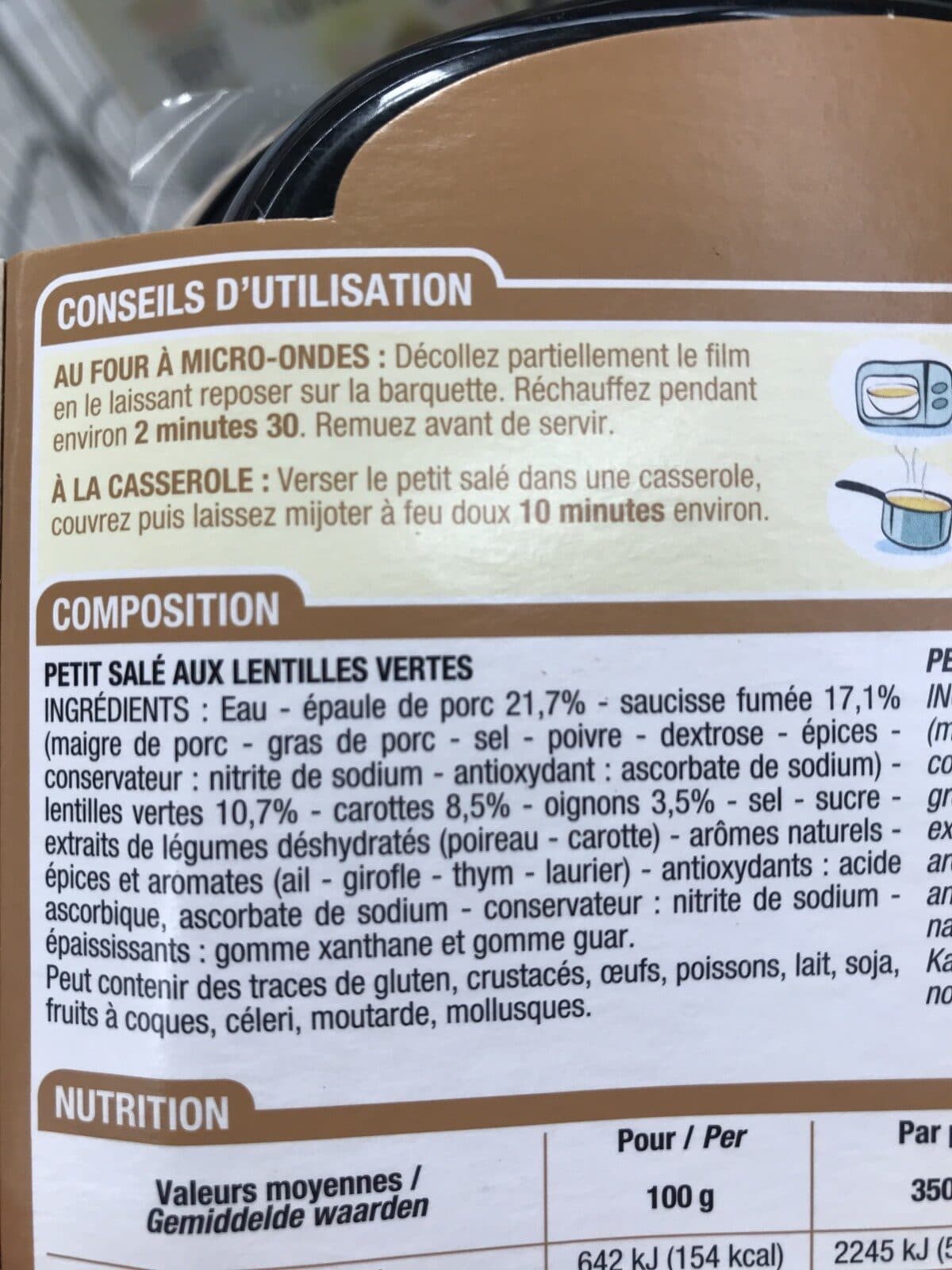 Cora Petit salé aux lentilles packshot