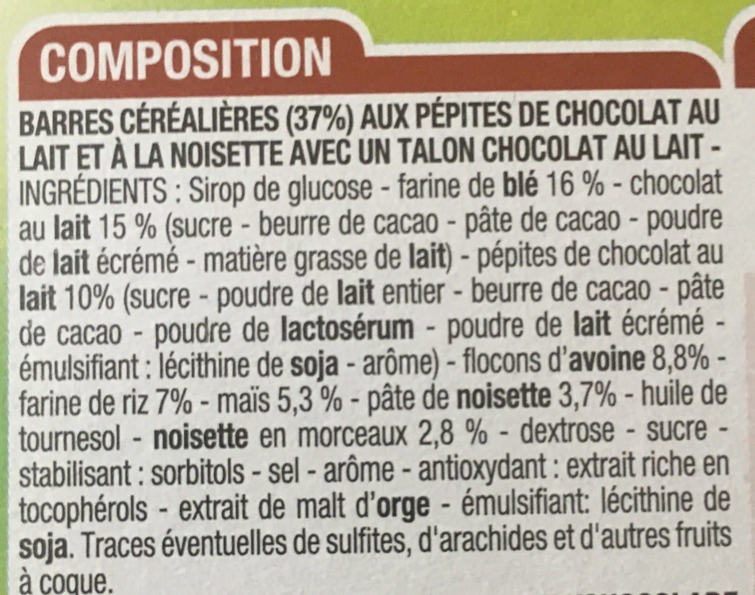 Cora Barres Céréales Chocolat Noir Noisettes packshot