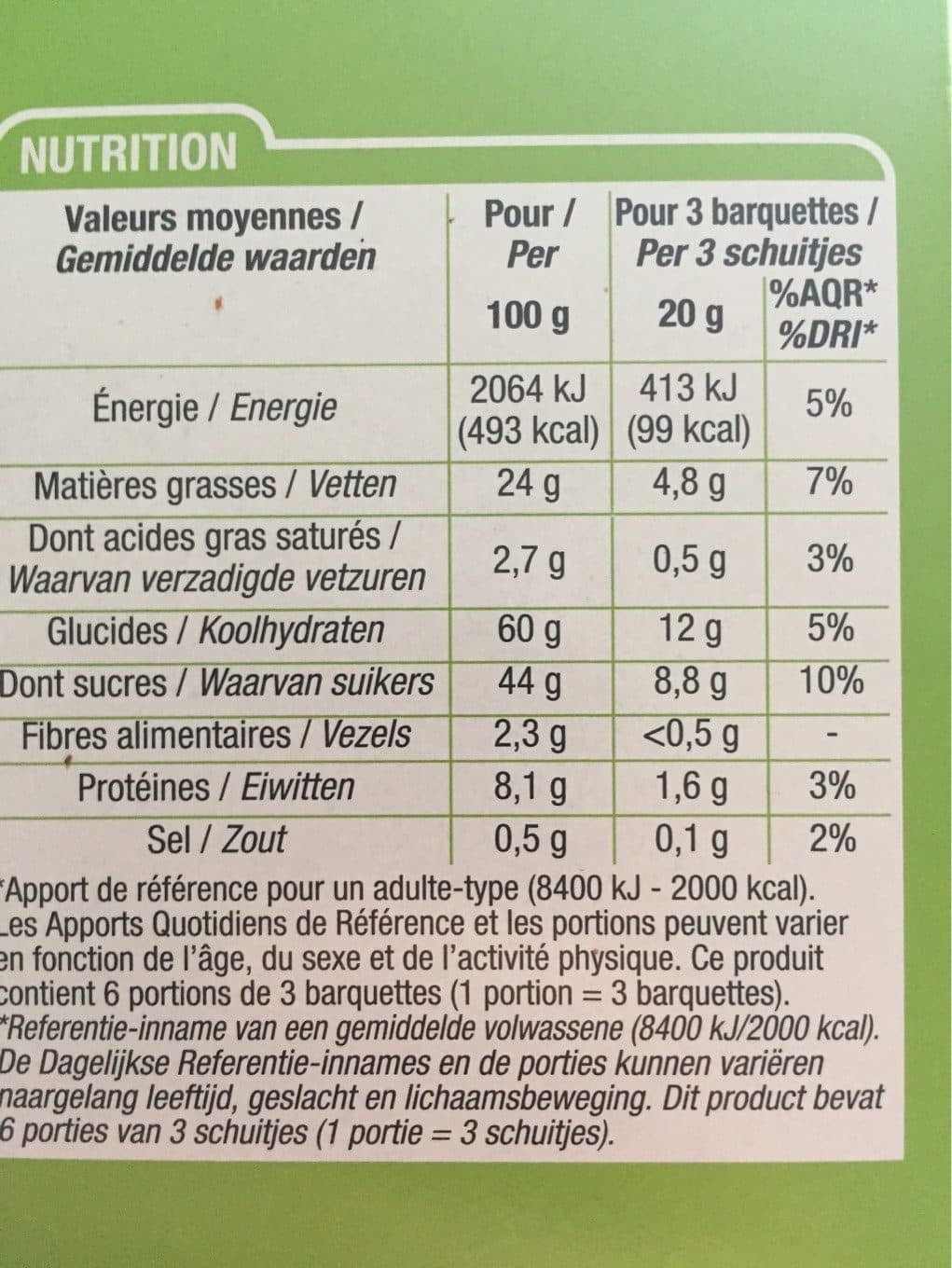 Cora Barquette chocolat noisette packshot