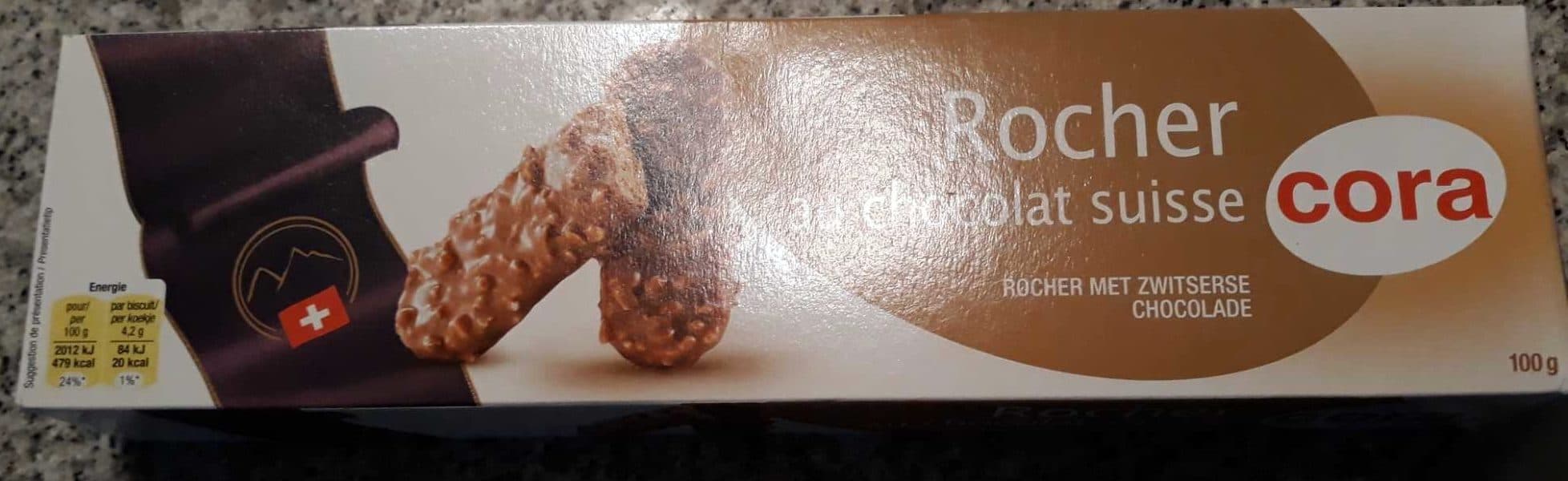 Cora Rocher au chocolat suisse packshot