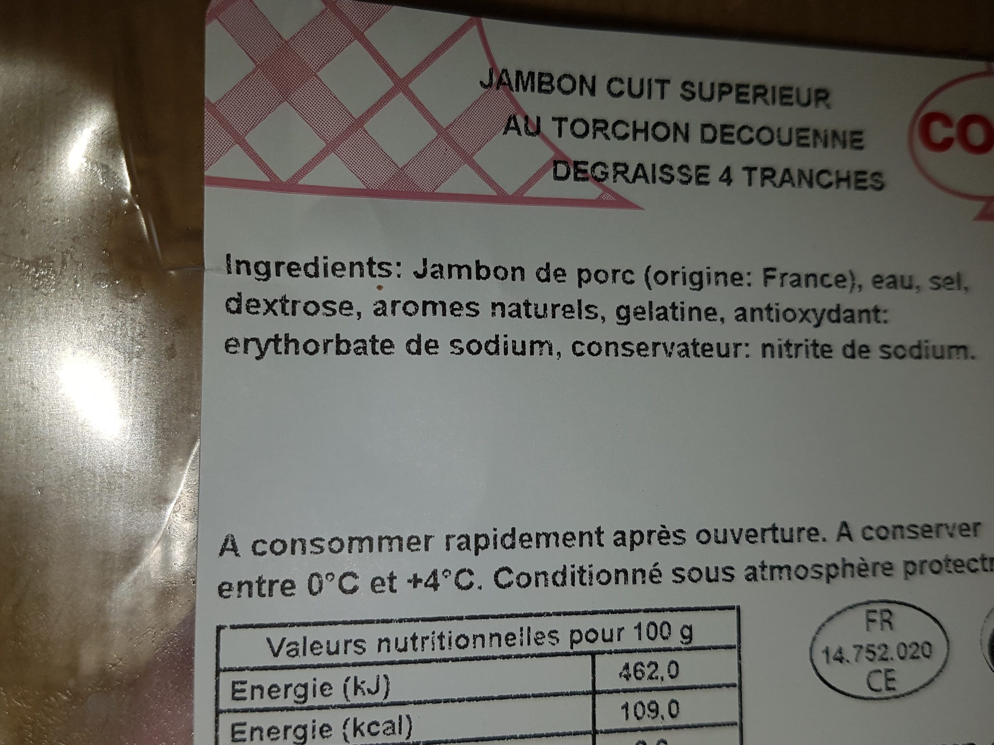 Cora Jambon cuit superieur packshot