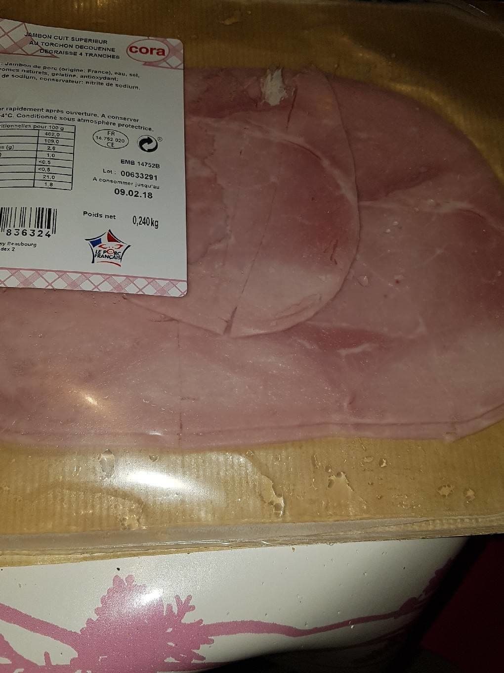 Cora Jambon cuit superieur packshot