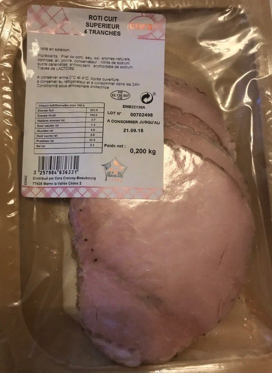 Cora Roti cuit superieur 4 tranches packshot