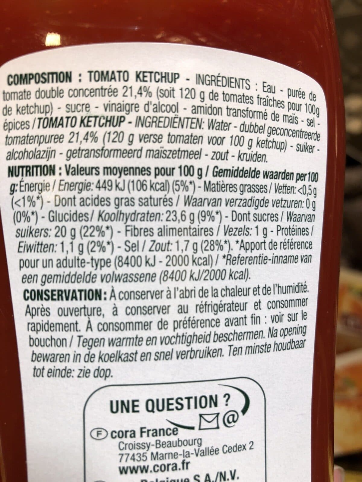 Cora Tomato ketchup packshot