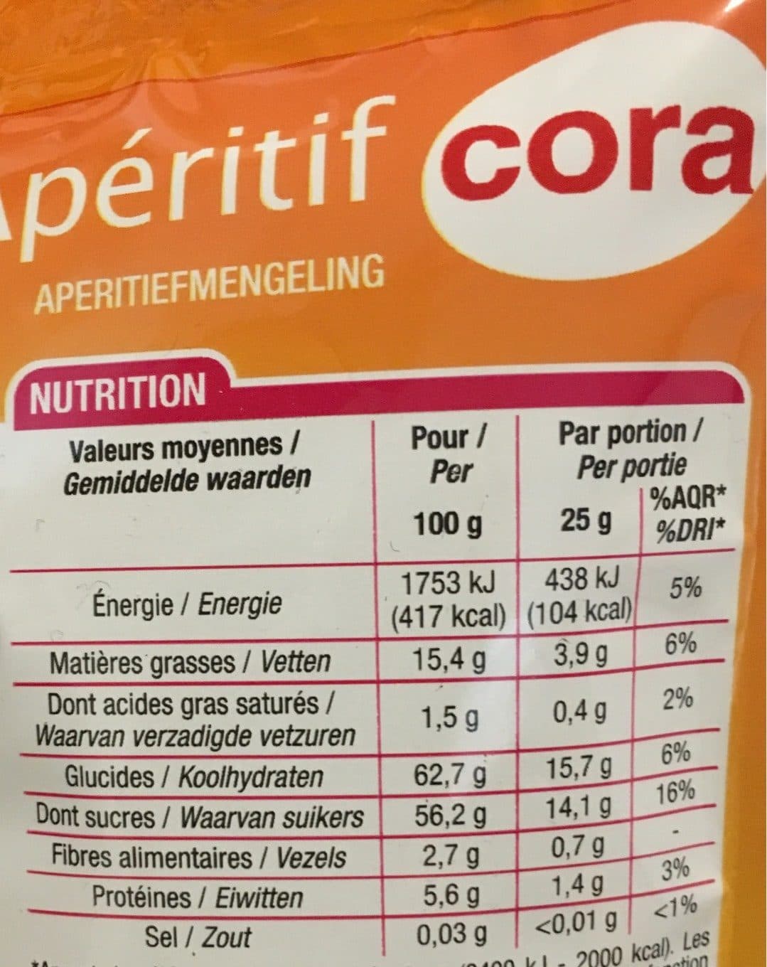 Cora Mélange apéritif packshot