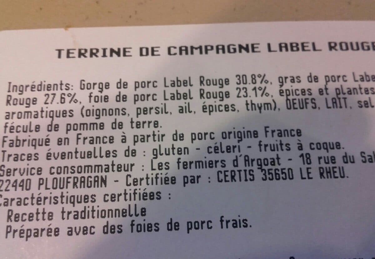 Patrimoine Gourmand Terrine de campagne packshot