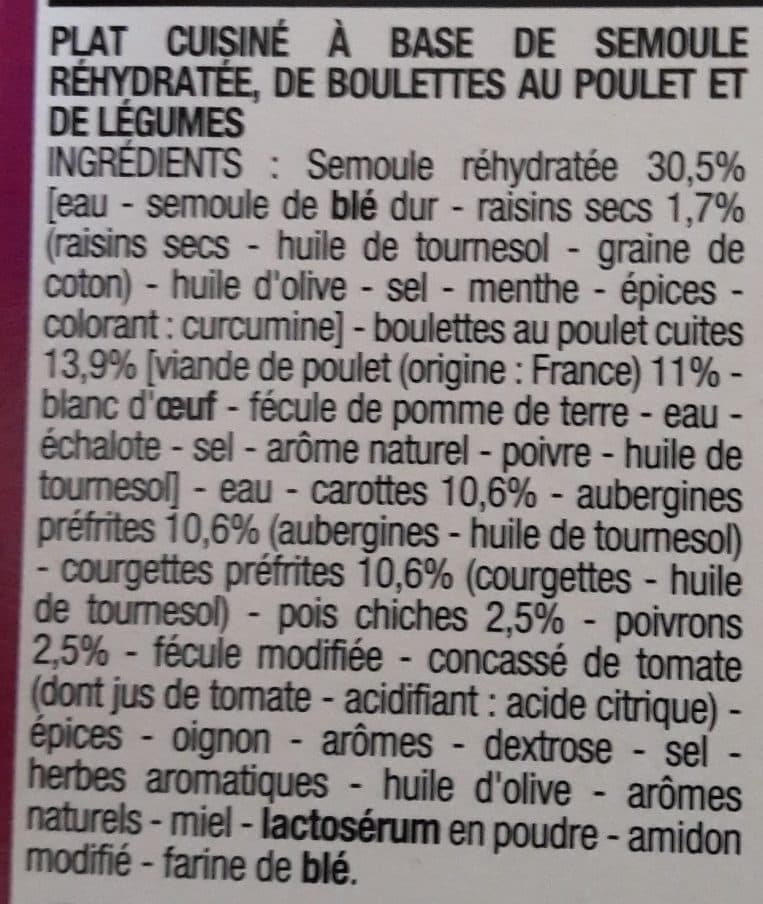 Cora Tagine de poulet aux légumes packshot