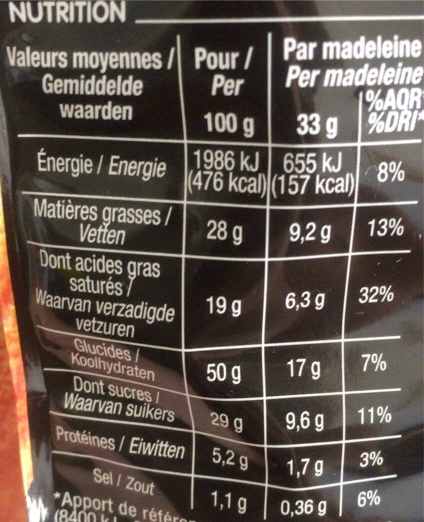Cora Madeleines pur beurre packshot