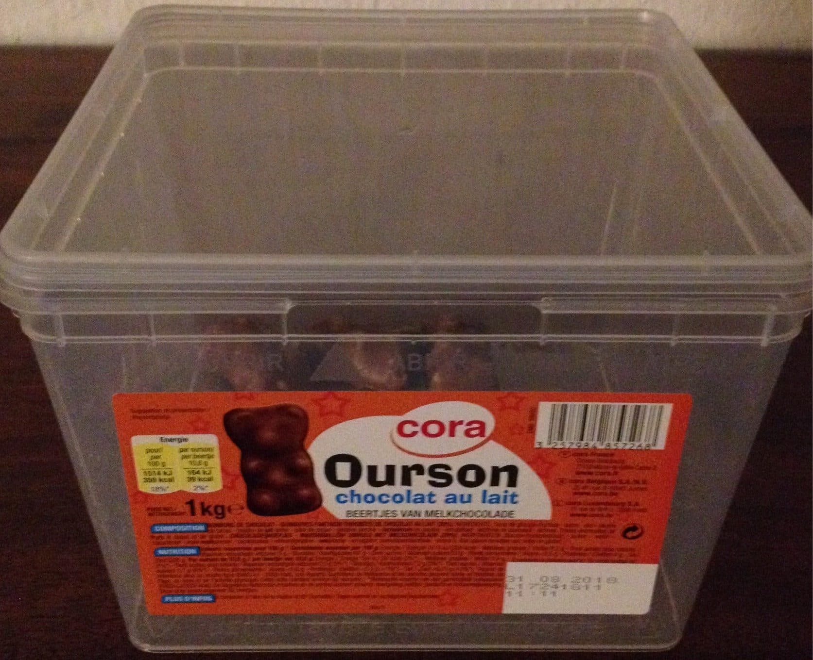 Cora Ourson guimauve chocolat au lait packshot