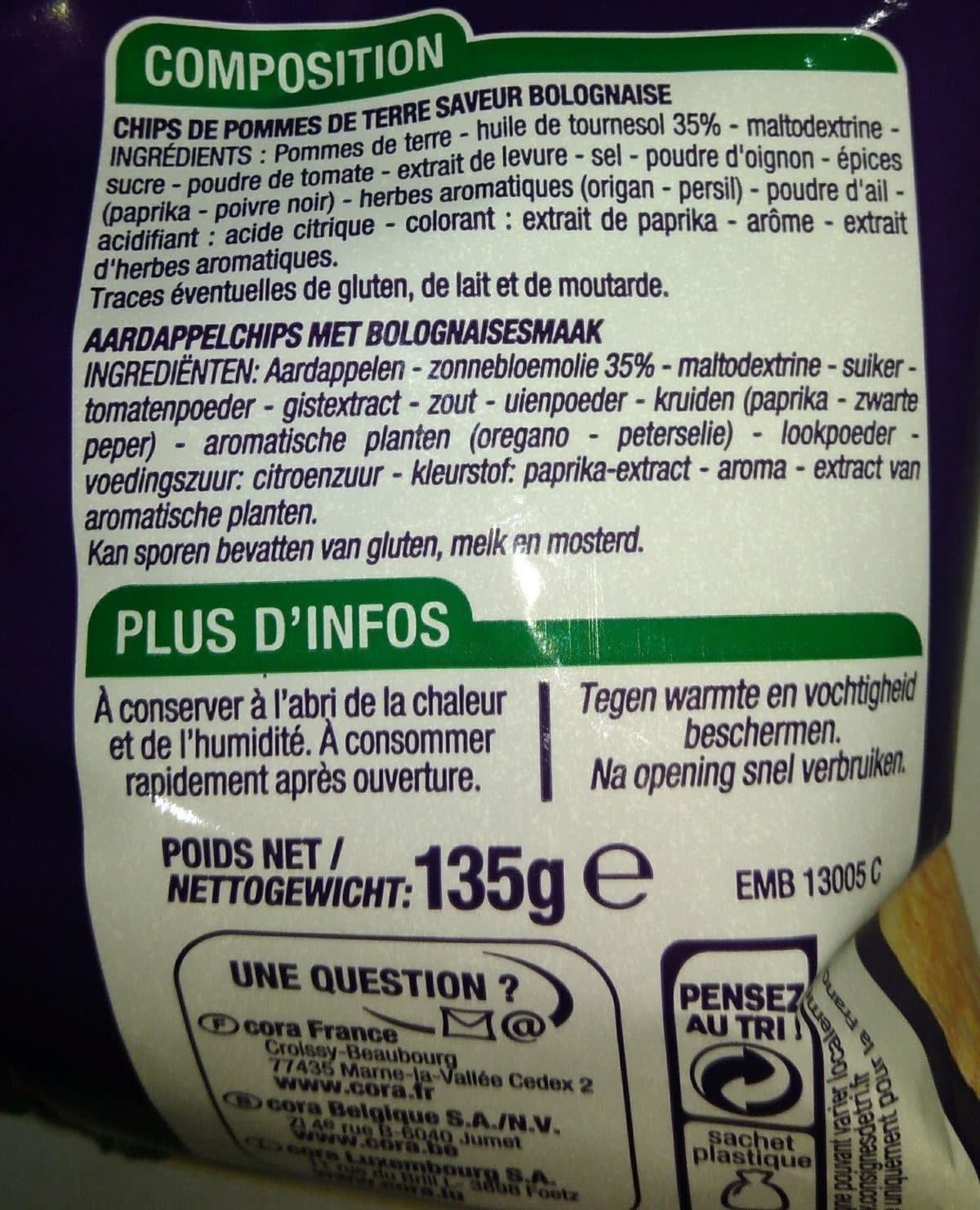 Cora Chips saveur bolognaise packshot