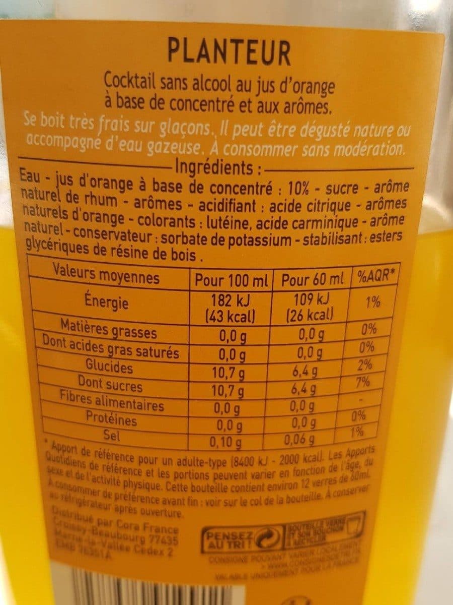 Cora Cocktail sans alcool ( planteur ) packshot