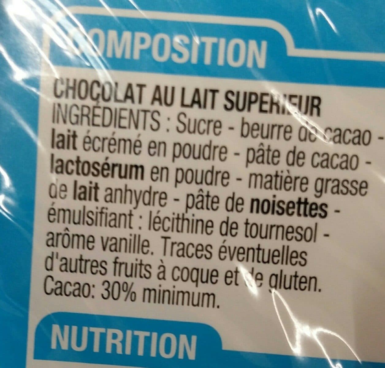 Cora Tablettes de chocolat au lait packshot
