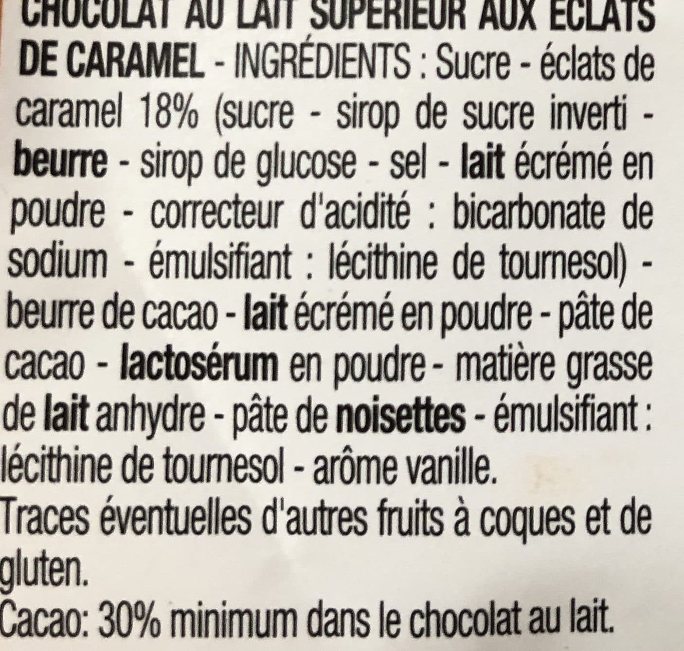 Cora Chocolat au Lait Éclats de Caramel packshot