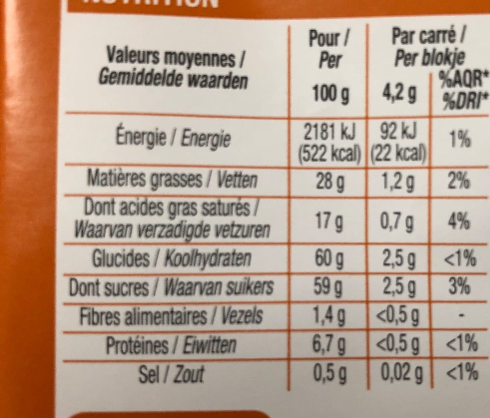 Cora Chocolat au Lait Éclats de Caramel packshot