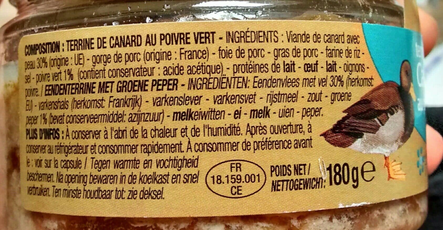 Cora Terrine de canard au poivre vert packshot