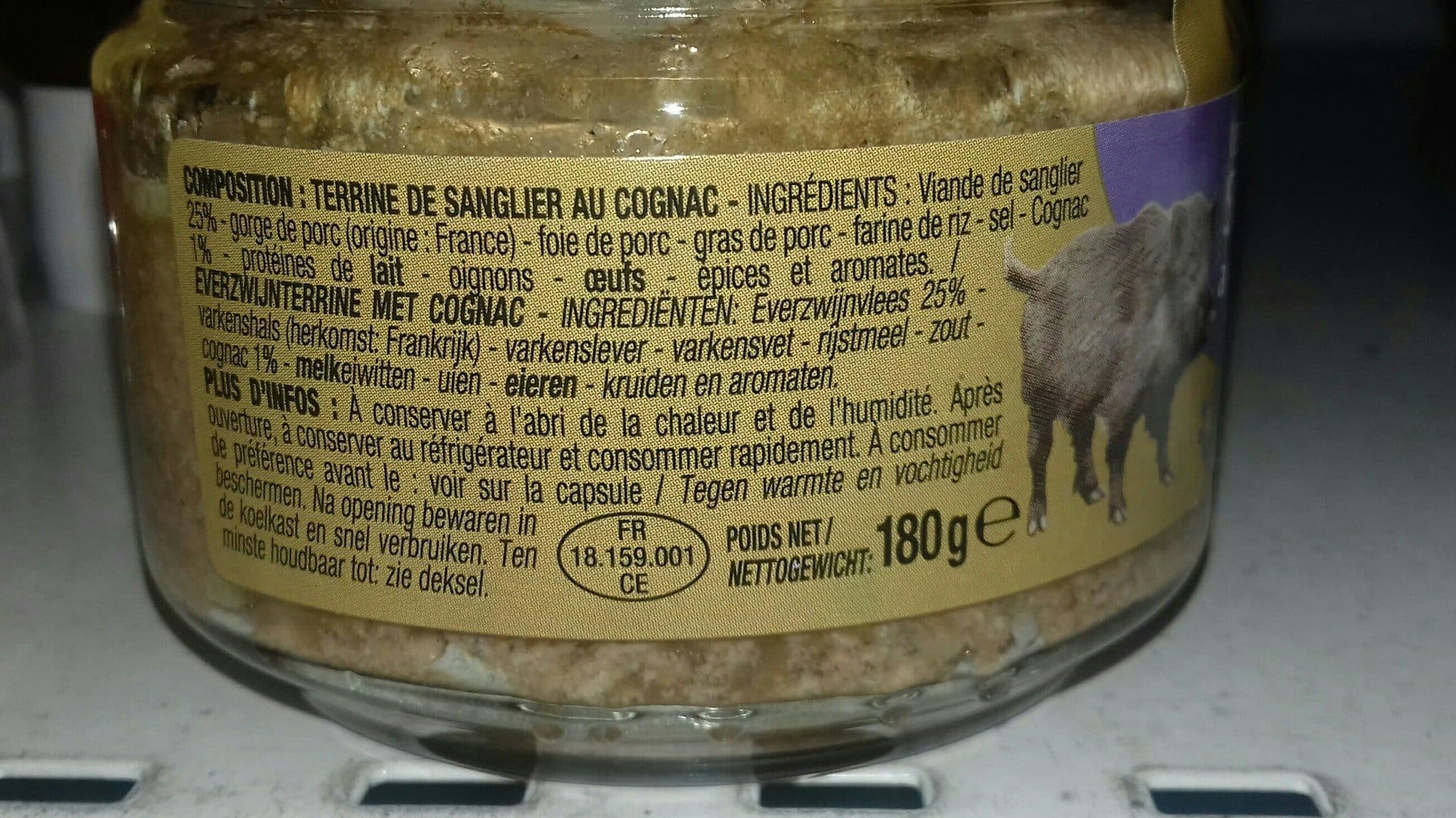 Cora Terrine de sanglier au cognac packshot