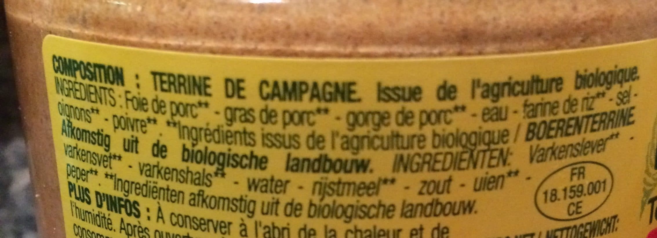 Nature Bio Terrine de campagne packshot