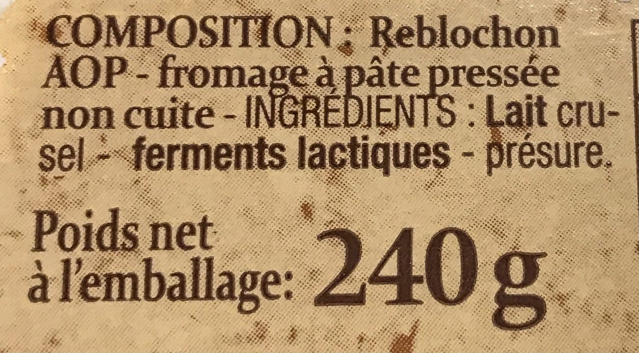 Patrimoine Gourmand Reblochon de savoie packshot