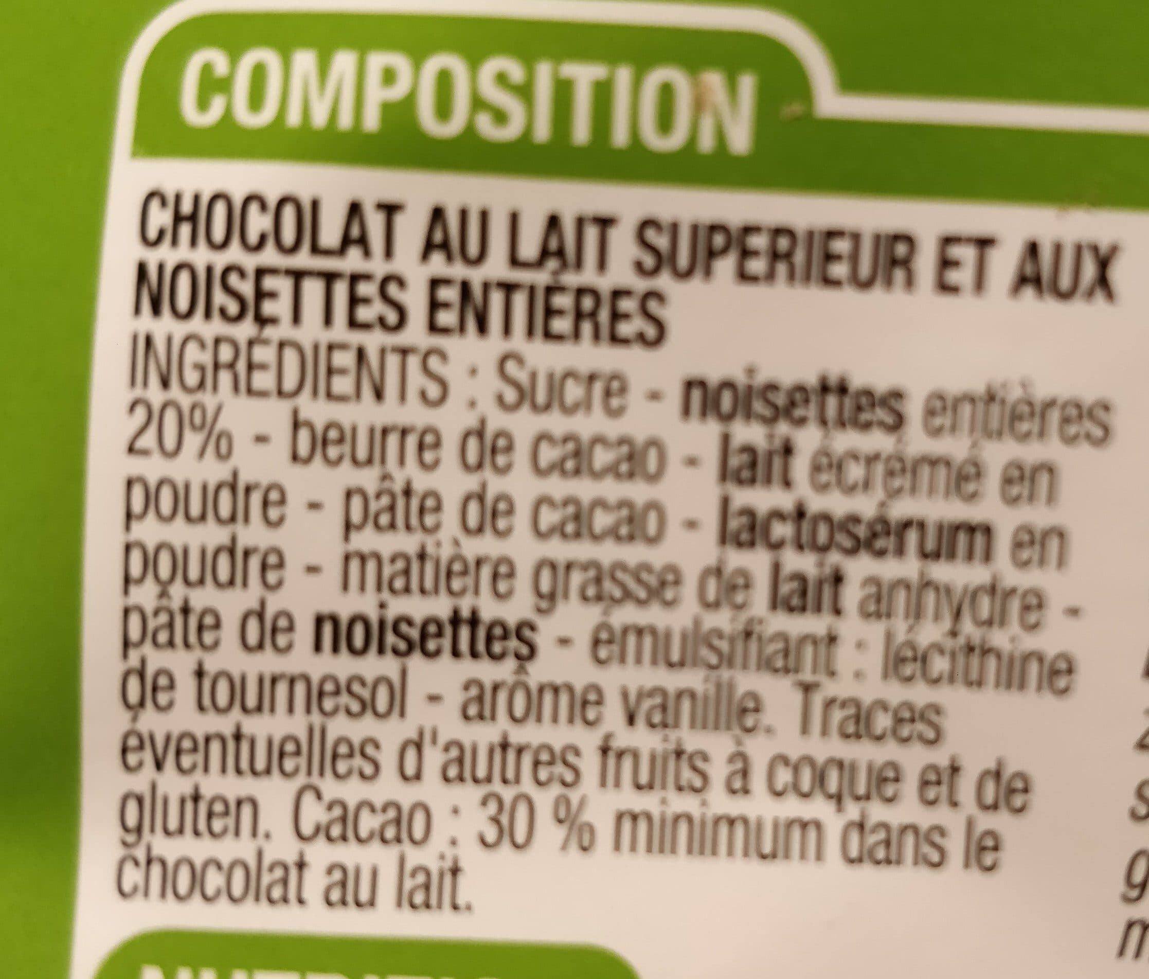Cora Chocolat lait noisettes packshot