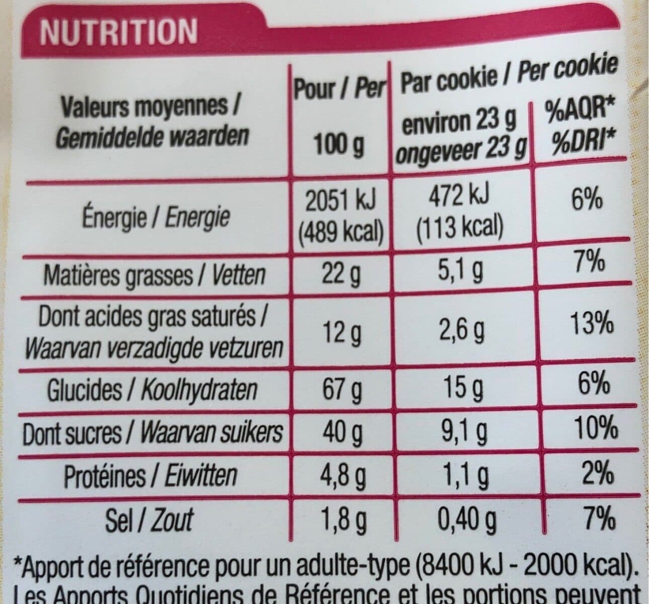 Cora Cookies chocolat blanc cranberries packshot