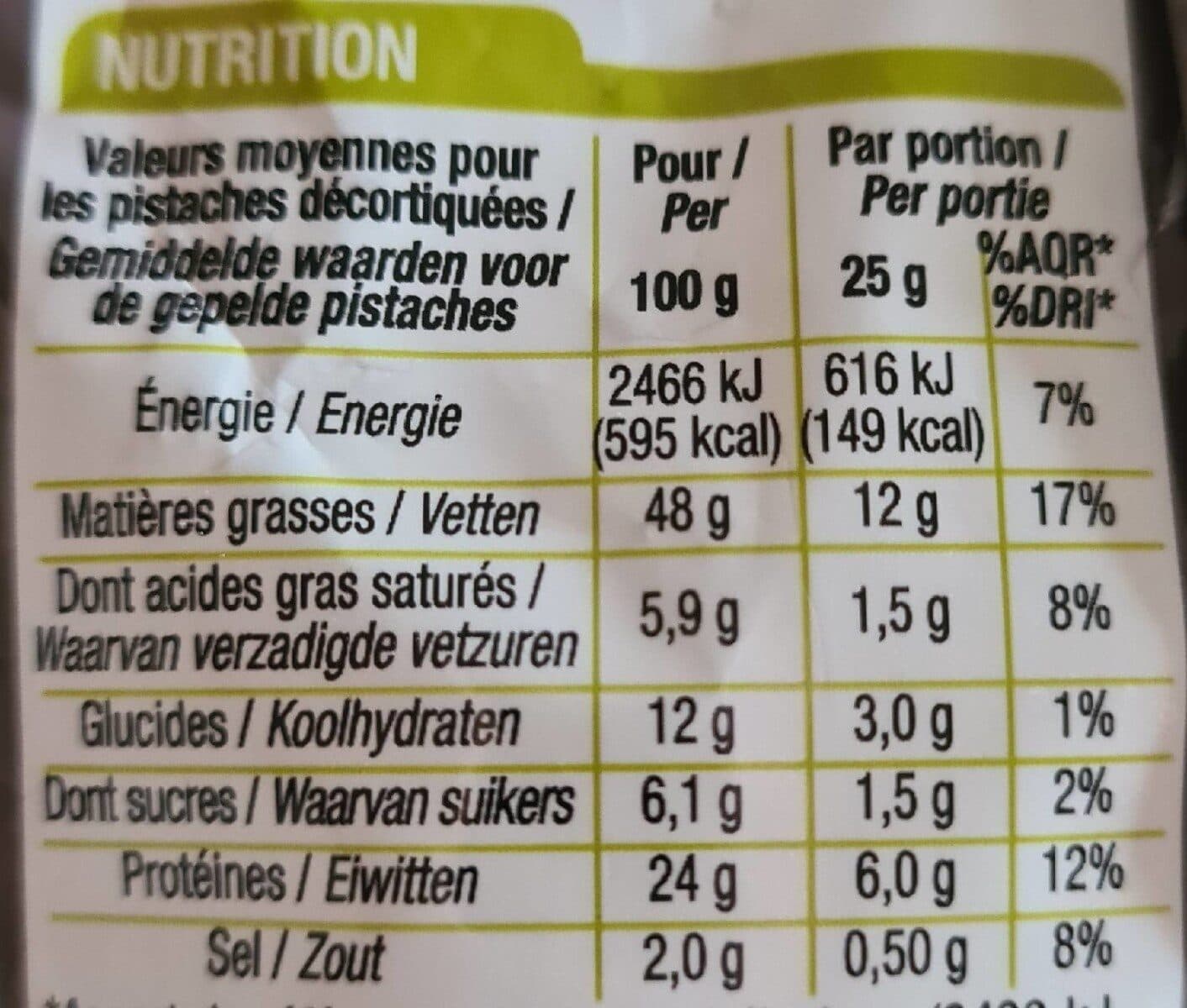 Cora Pistaches Sel et poivres packshot