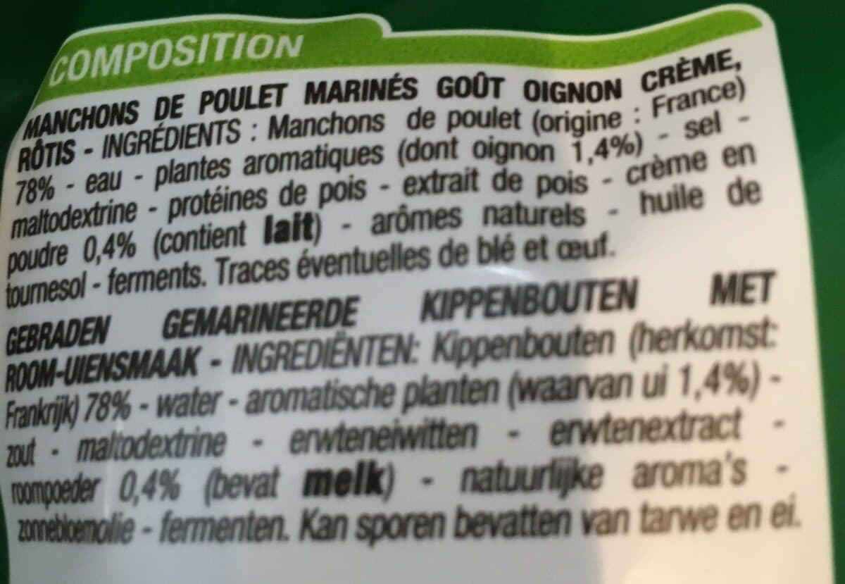 Cora Manchons de poulet rotis goût crème oignons packshot
