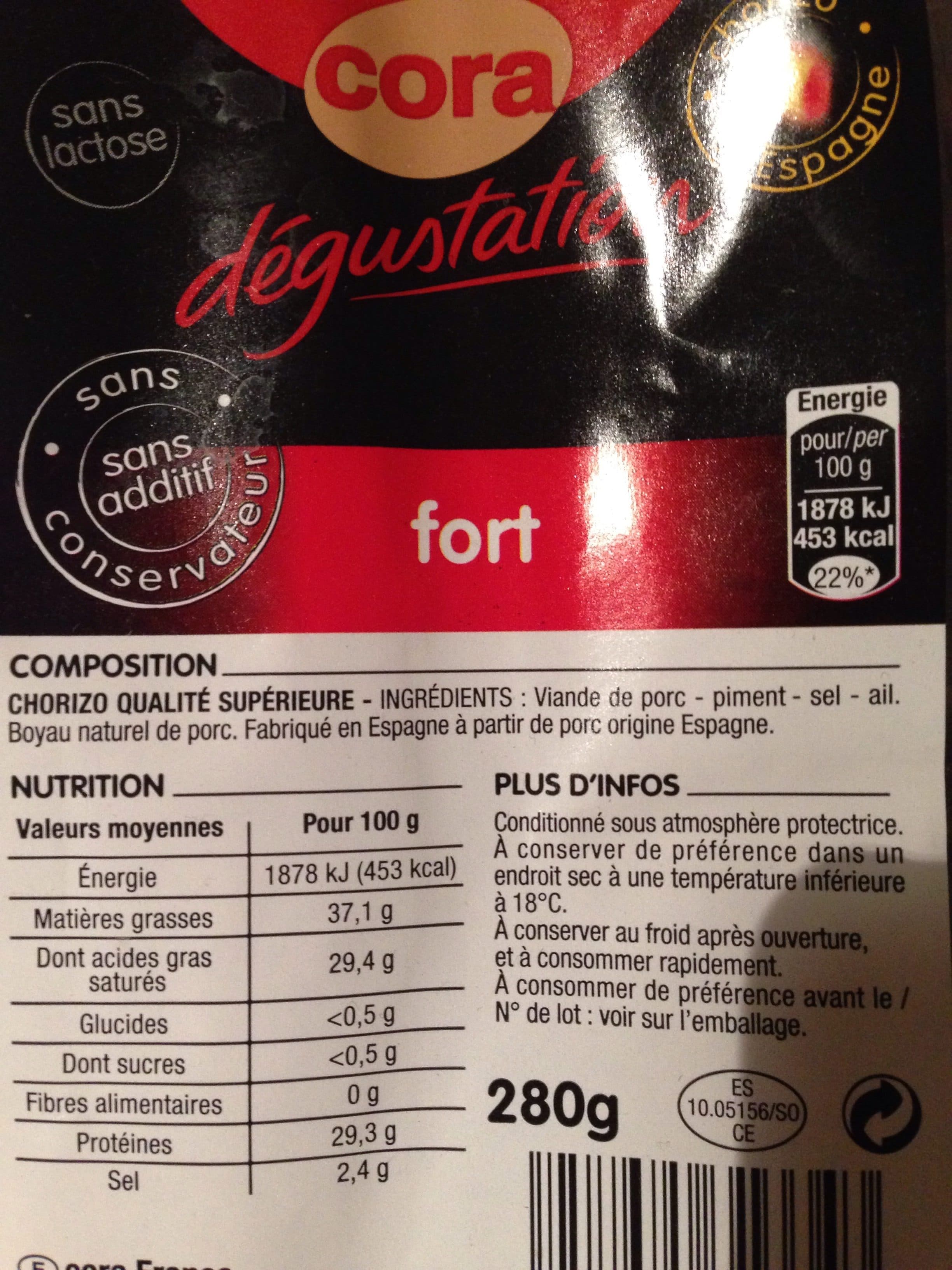 Cora Chorizo porc duroc packshot