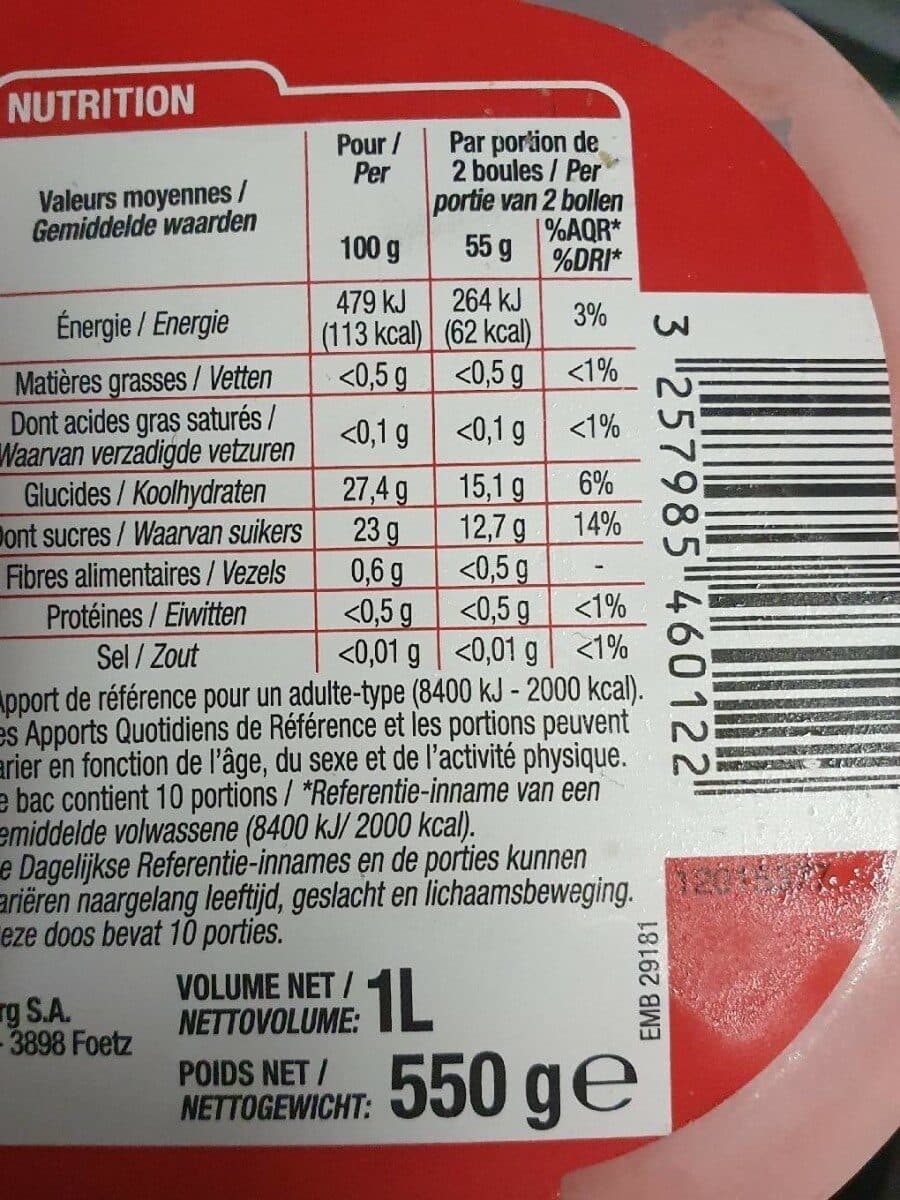Cora Sorbet fraise packshot