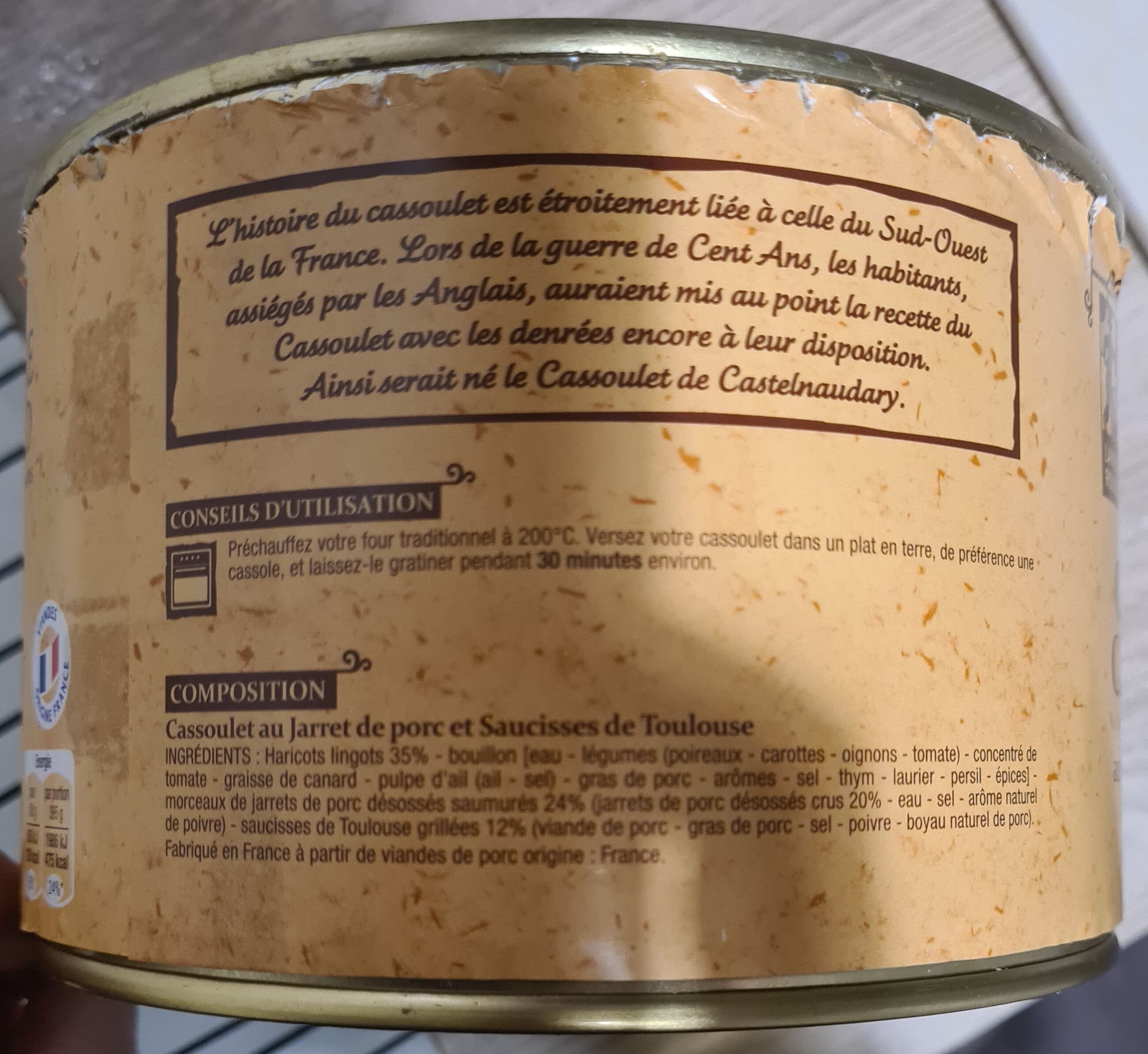Patrimoine Gourmand Cassoulet de castelnaudary packshot
