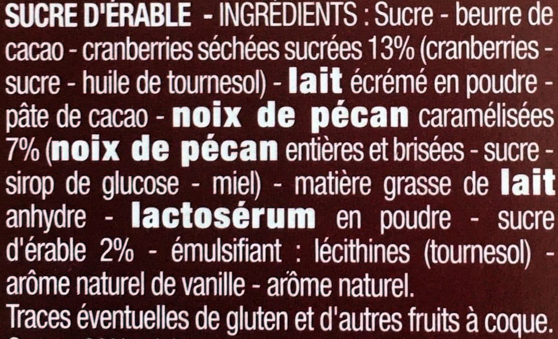 Cora Chocolat au Lait Cranberries, Noix de Pécan, Sucre d'Érable packshot