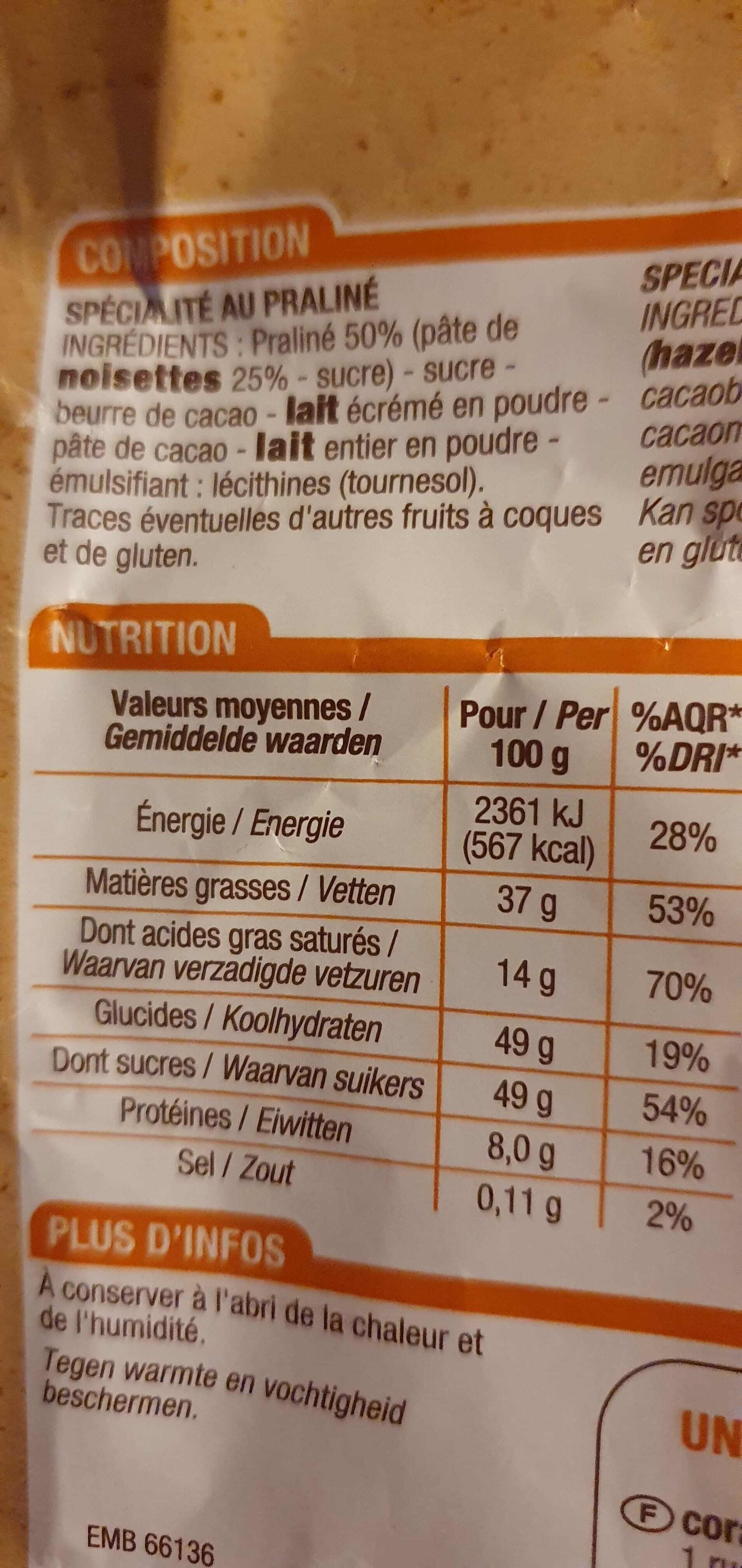 Cora Dessert praliné packshot