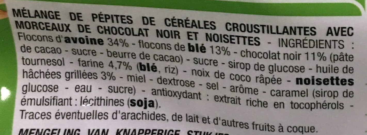 Cora Muesli croustillant chocolat noir, noisettes packshot