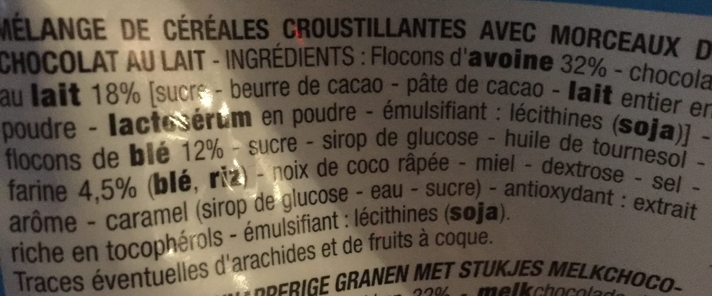 Cora Muesli croustillant chocolat au lait packshot