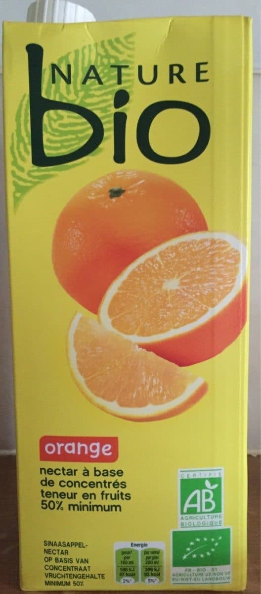 Nature Bio Orange nectar à base de concentré packshot
