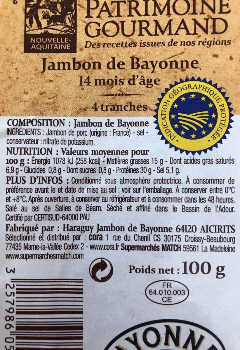 Cora Jambon de bayonne packshot