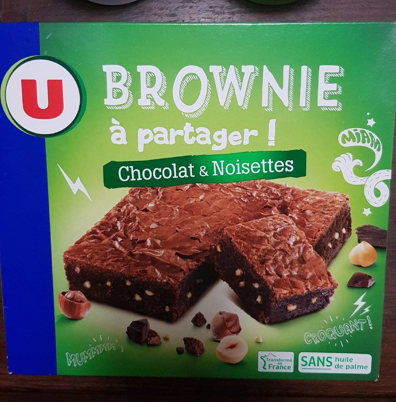 U Brownie Chocolat & Noisettes packshot