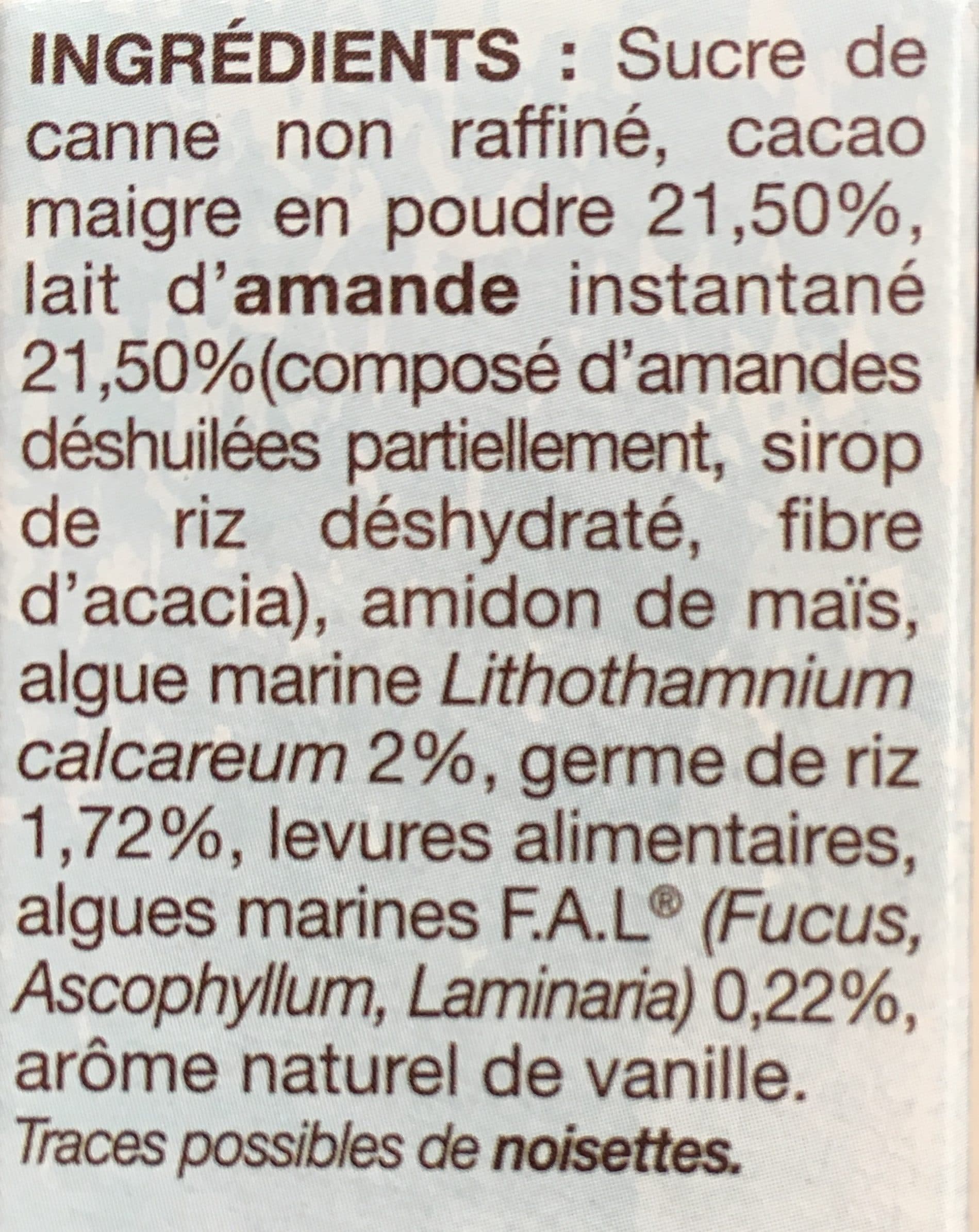 Supplex Lait d’amande au cacao packshot