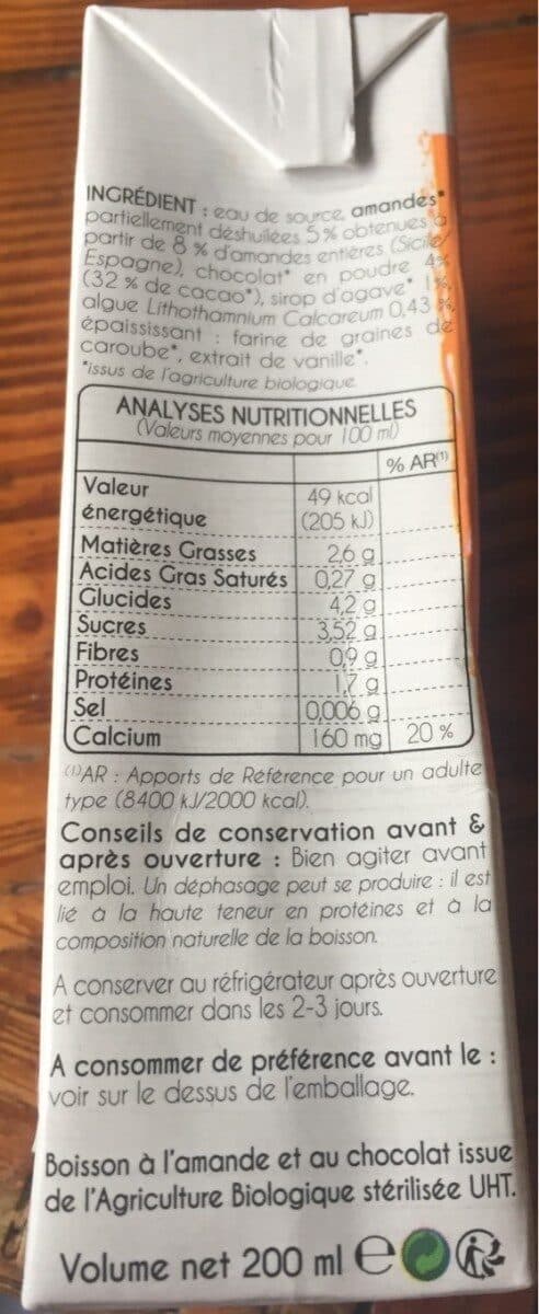 Biodyne Super mini lait amande chocolat & super aliments packshot