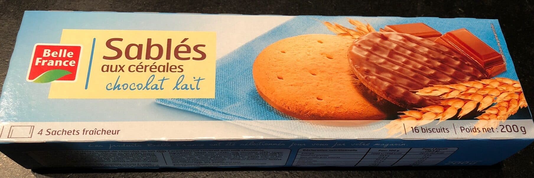 Belle France Sablés aux céréales chocolat lait packshot